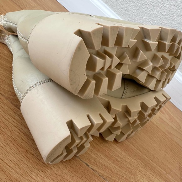 Schutz Xayane Womens Boot Lace up Combat Style Block Heel Almond Cream Size 8B - Picture 6 of 11